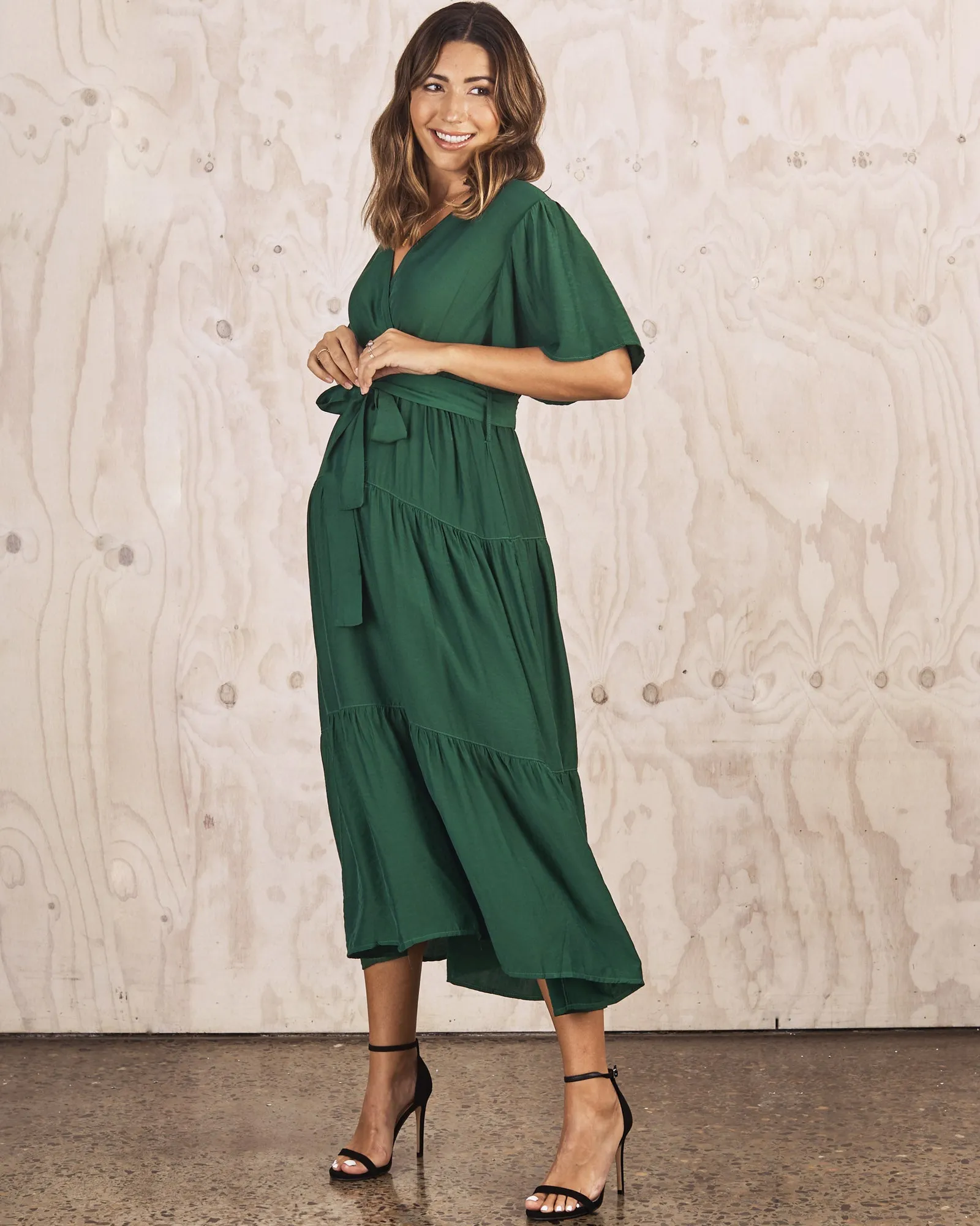 Cara Emerald Green Maternity Maxi Dress