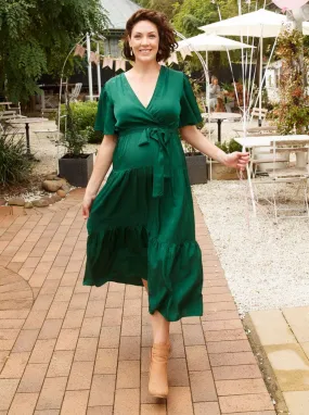 Cara Emerald Green Maternity Maxi Dress