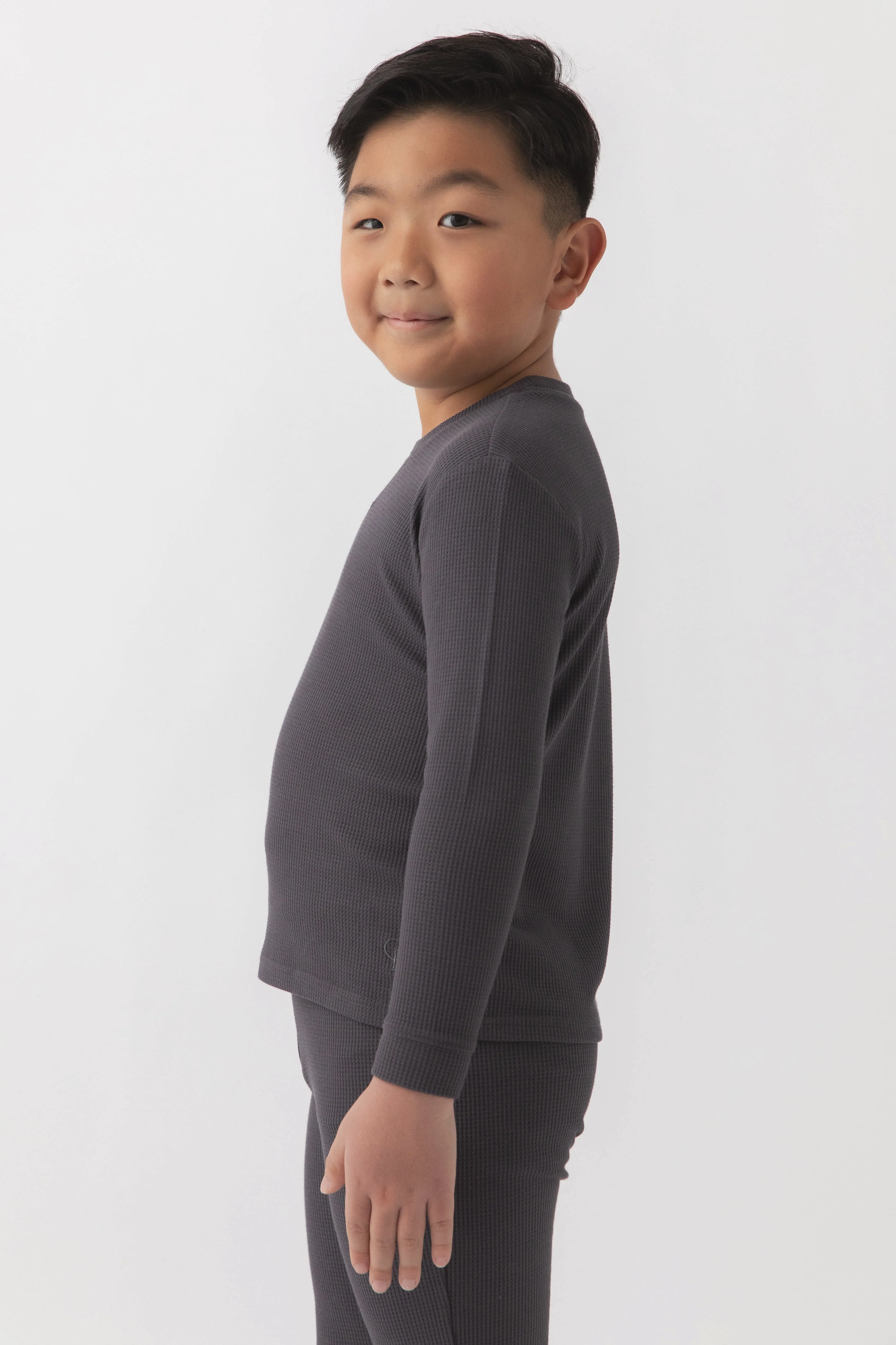 Children's Bamboo Waffle Knit Base Layer Long Sleeve