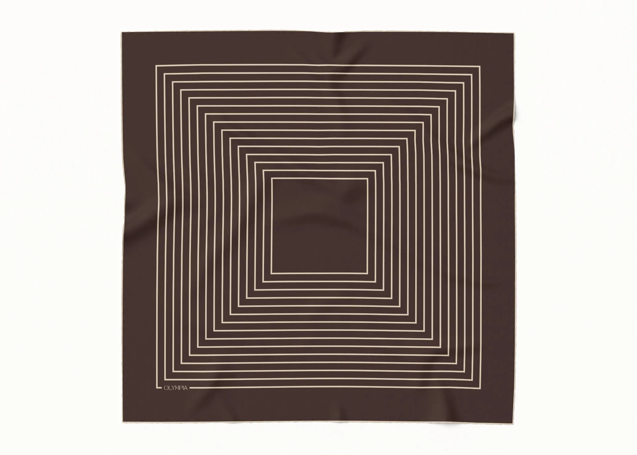 Chloe Dark Chocolate/Sand Silk Scarf - 89x89cm