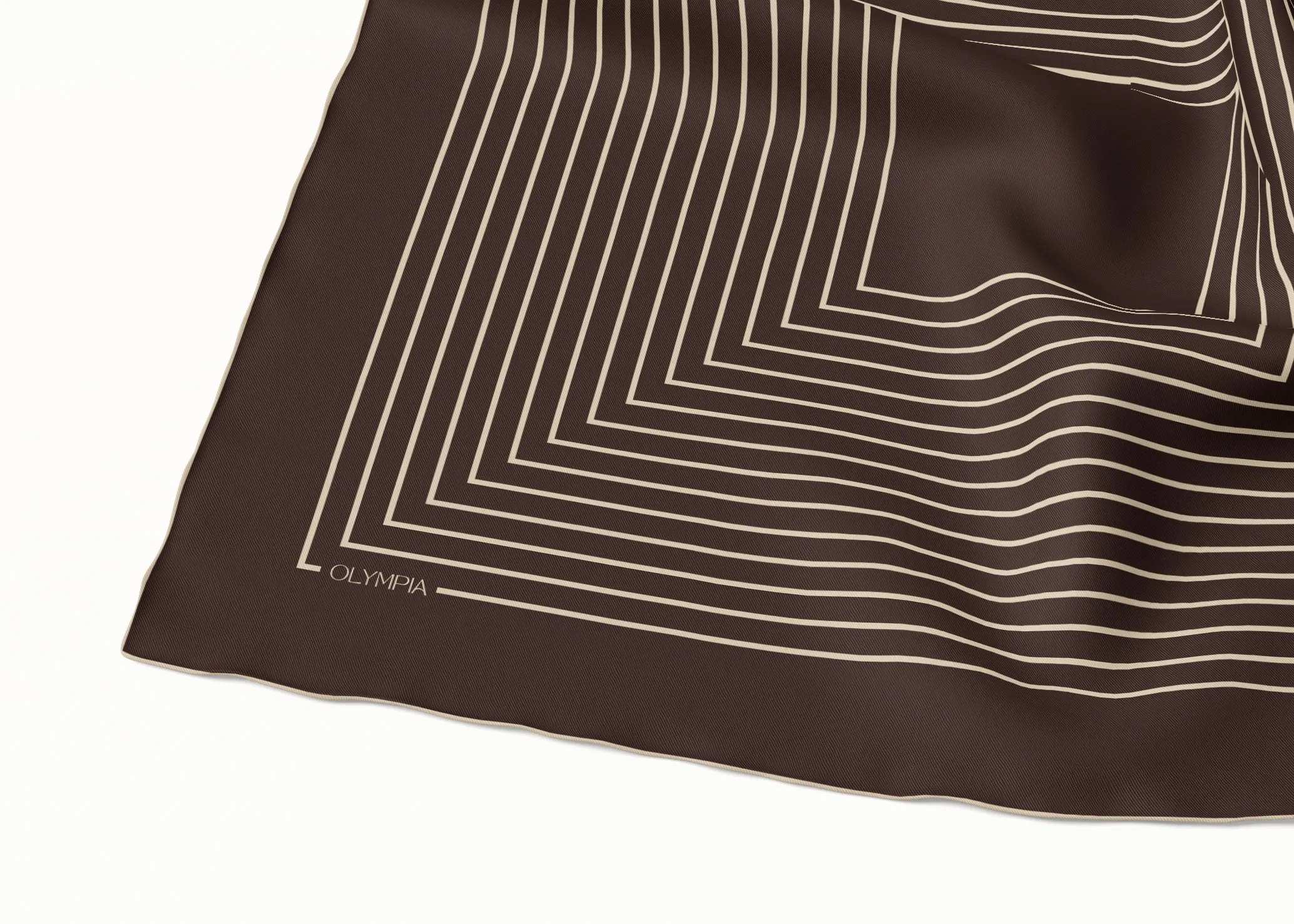 Chloe Dark Chocolate/Sand Silk Scarf - 89x89cm