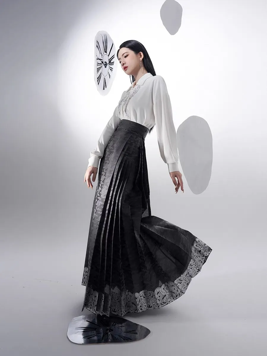 Cloudy Modern Ming Style Mamian Skirt Hanfu