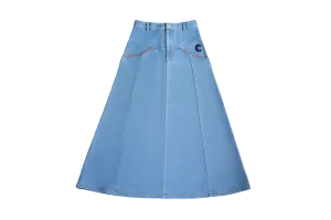 Crew Kids Light Blue Denim Stitched Maxi Skirt