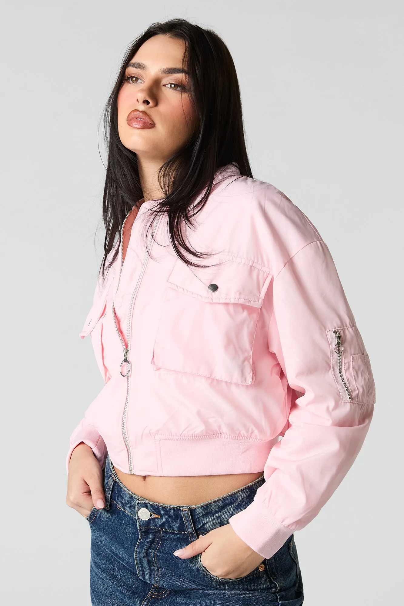 Cropped Bomber Jacket