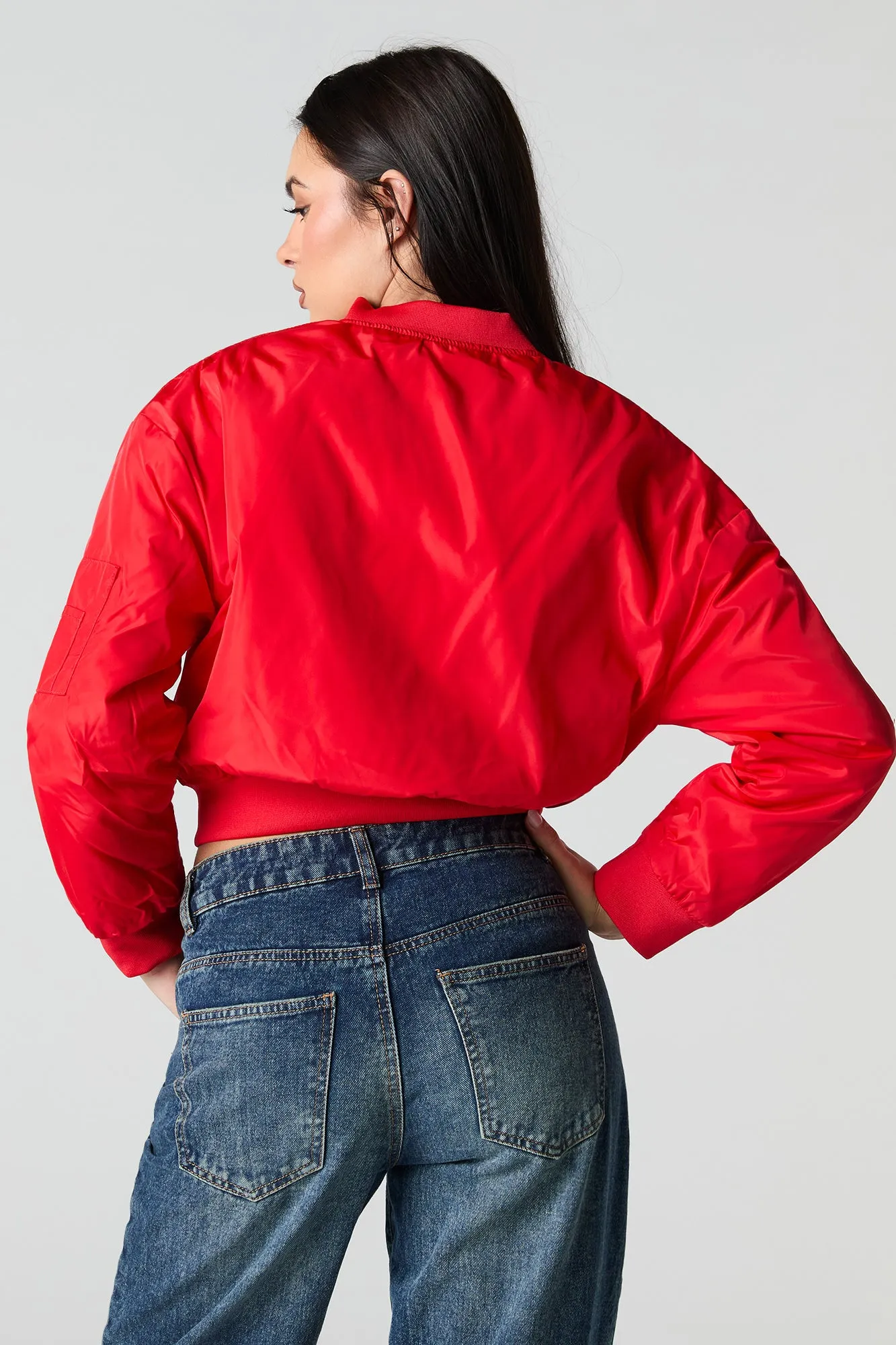 Cropped Bomber Jacket