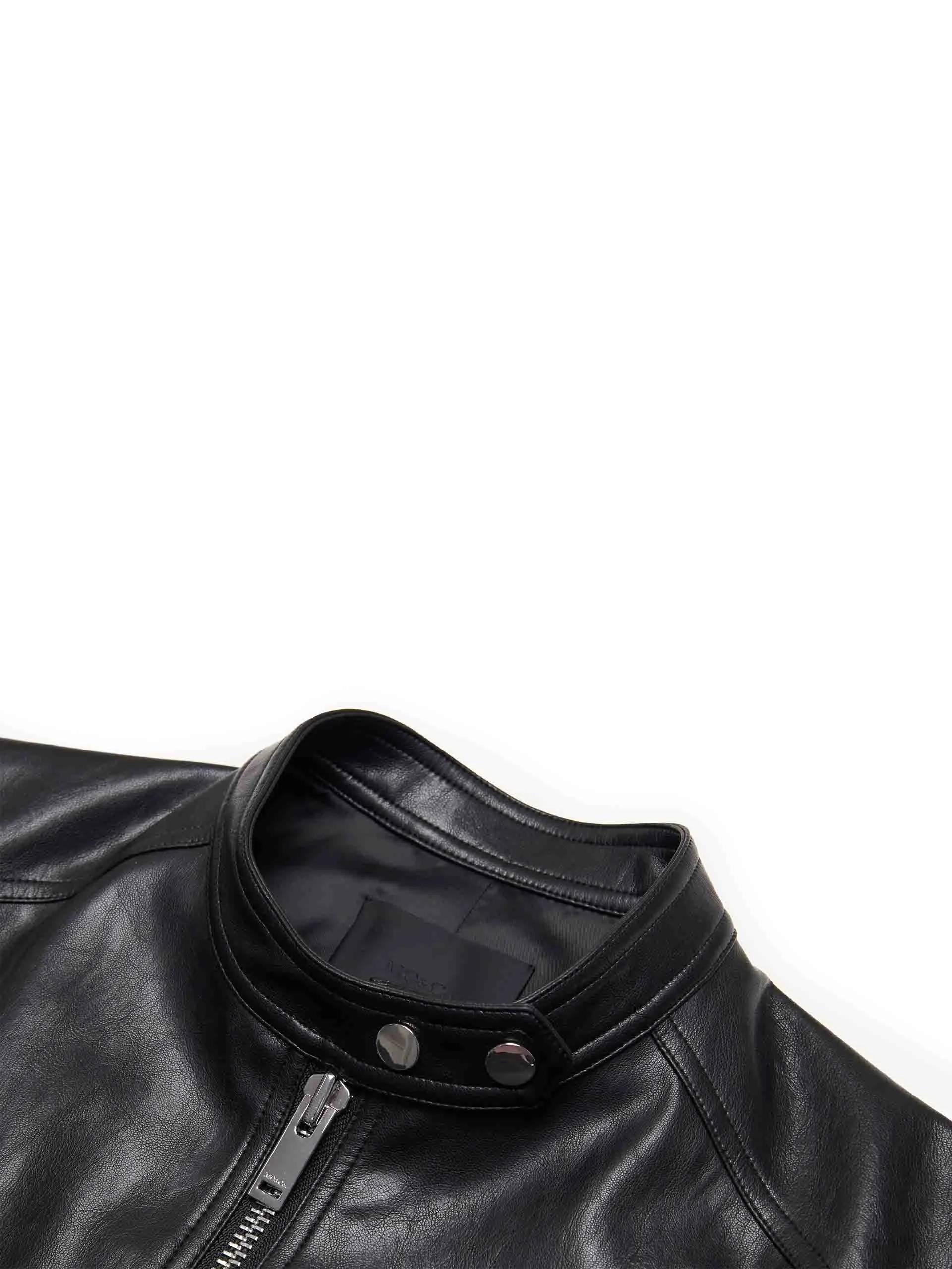 Cropped Faux Leather Jacket