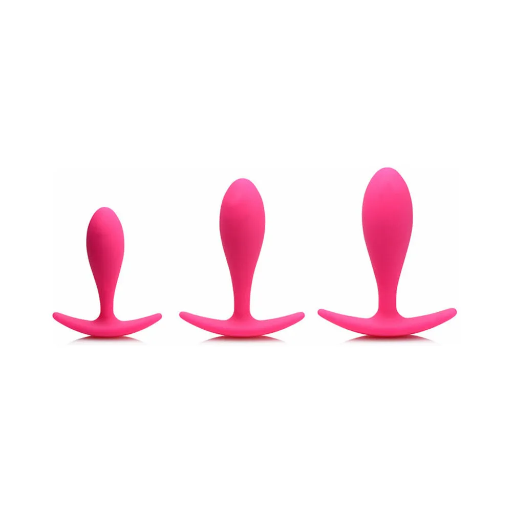 Curve Toys Gossip Rump Bumpers 3-Piece Silicone Anal Training Set Magenta