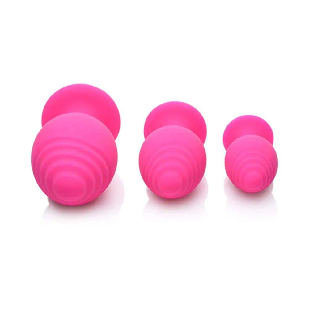 Curve Toys Gossip Swirlies 3-Piece Silicone Anal Training Set Magenta