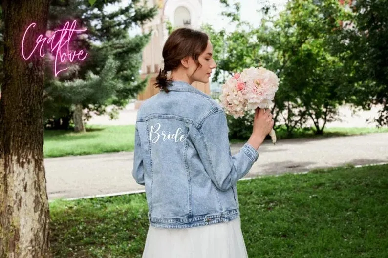 Custom Bridal Jacket Customize With Name, Date on Wrist Modestly Yours