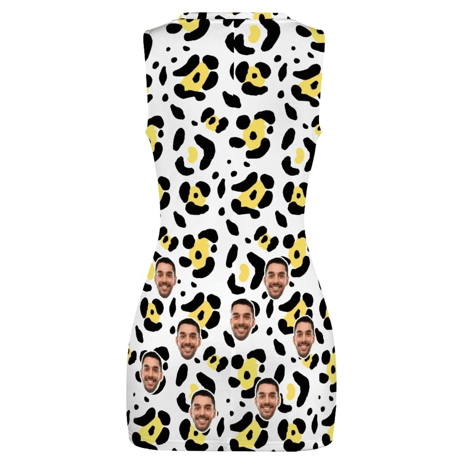 Custom Face Animal Leopard Print Slim wrap hip skirt Personalized Sundress Women's Dress Short Skirt