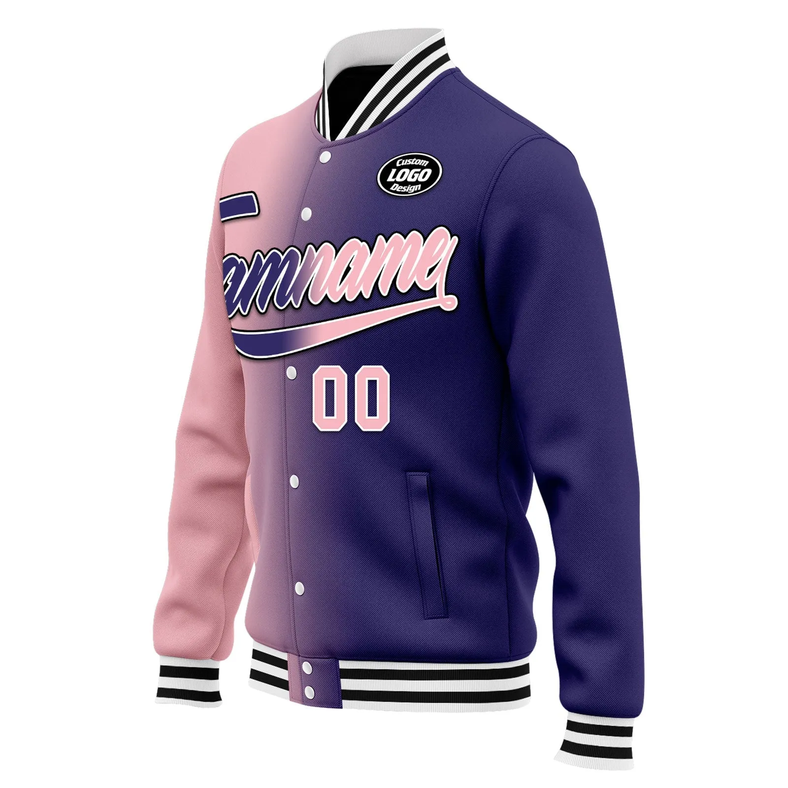 Custom Gradient Fashion Jacket Bomber Full-Snap Varsity Letterman Personalized Jacket FZ005-D028015-19