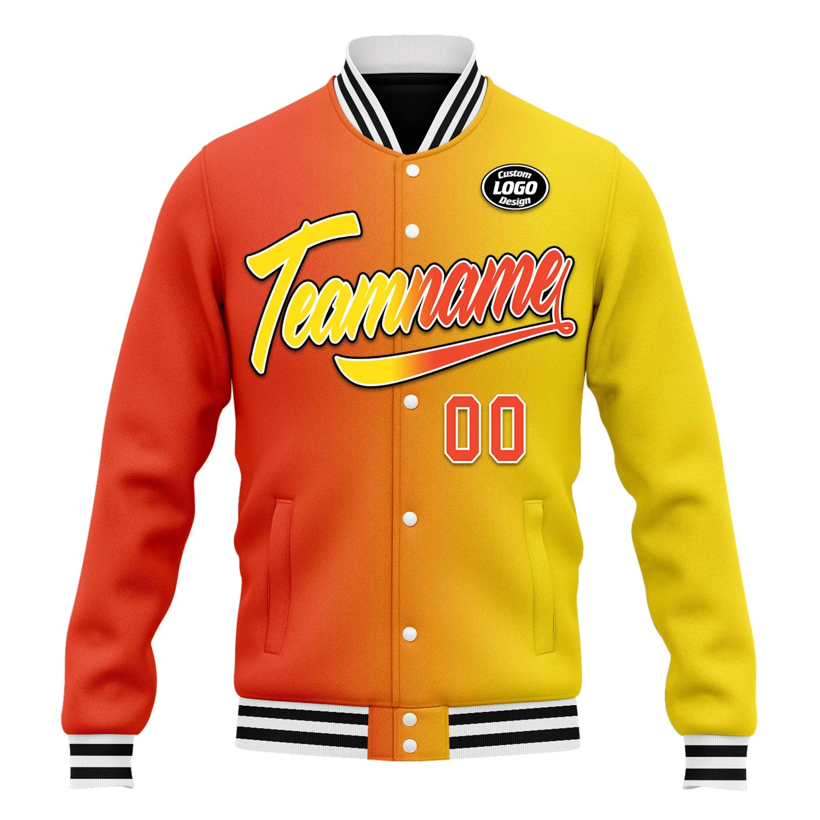 Custom Gradient Fashion Jacket Bomber Full-Snap Varsity Letterman Personalized Jacket FZ005-D028015-4