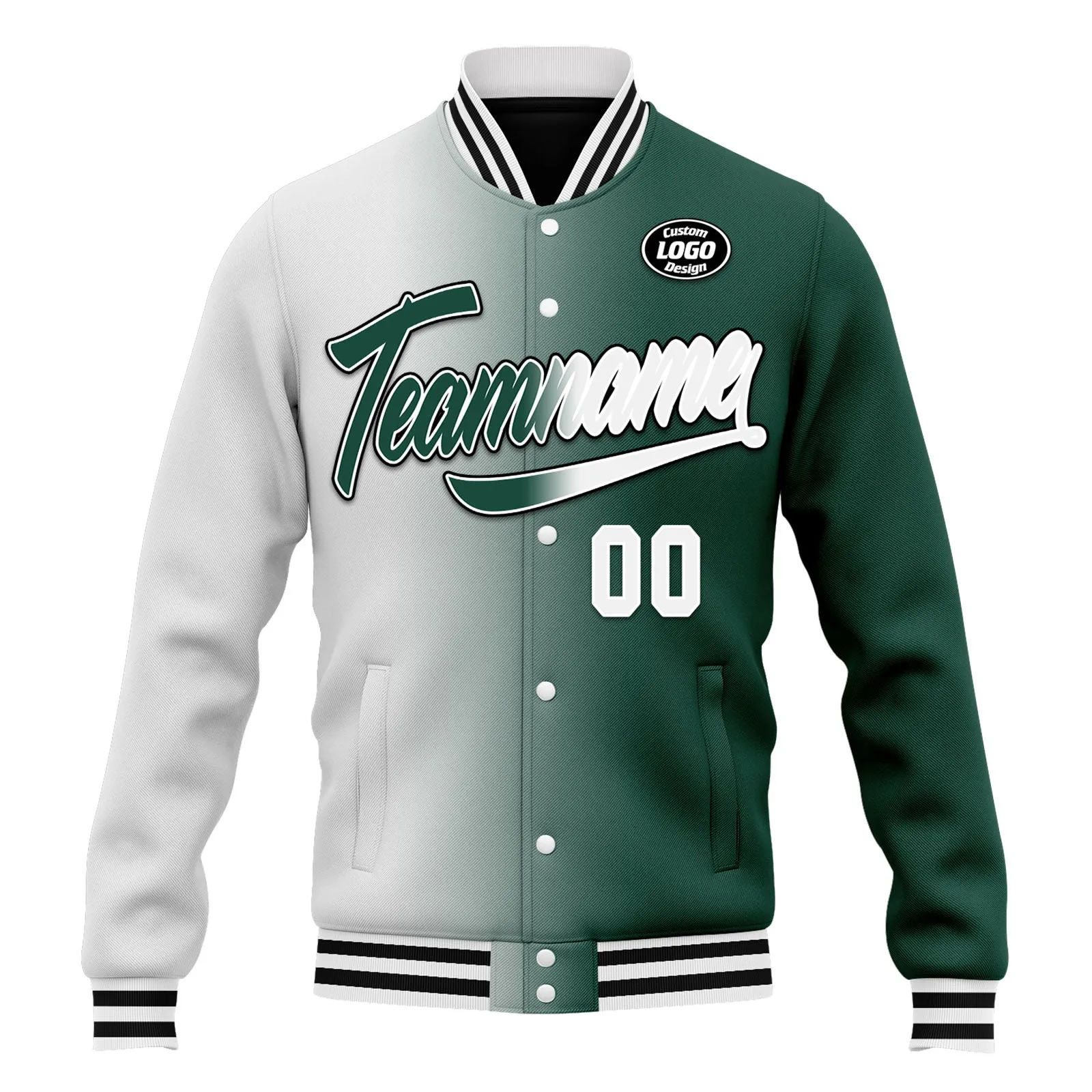 Custom Gradient Fashion Jacket Bomber Full-Snap Varsity Letterman Personalized Jacket FZ005-D028016-21