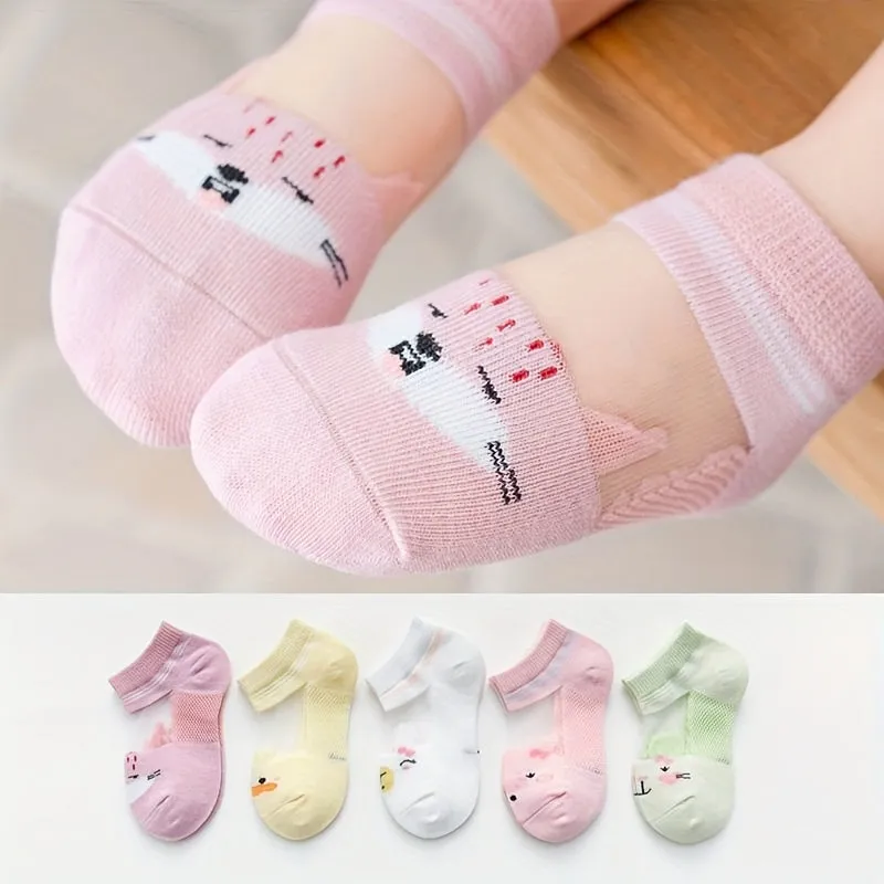 Cute Mesh Breathable Crew Socks for Kids 114Years Old