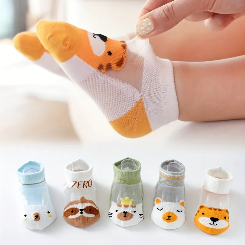 Cute Mesh Breathable Crew Socks for Kids 114Years Old