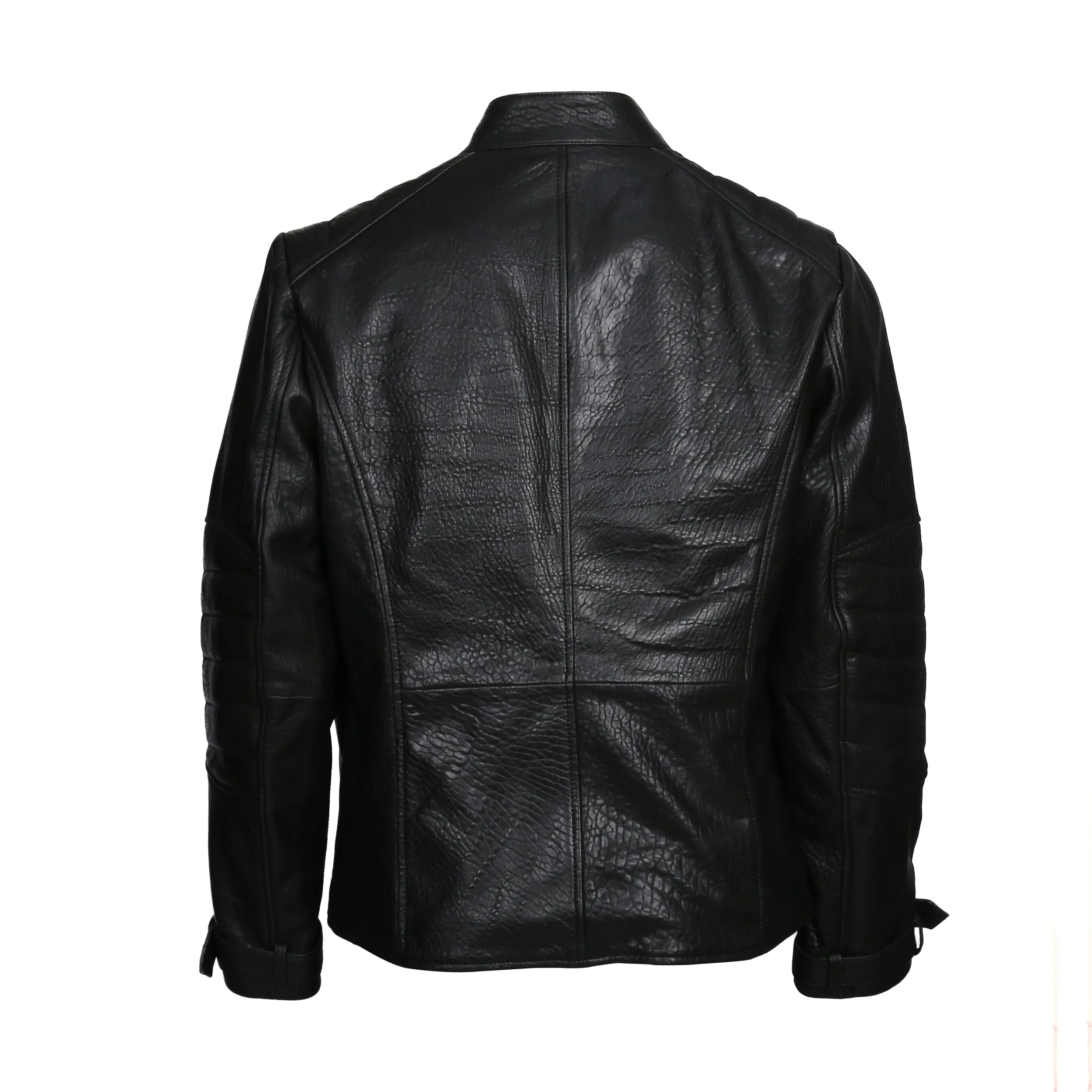 David Genuine Leather Biker Jacket Black