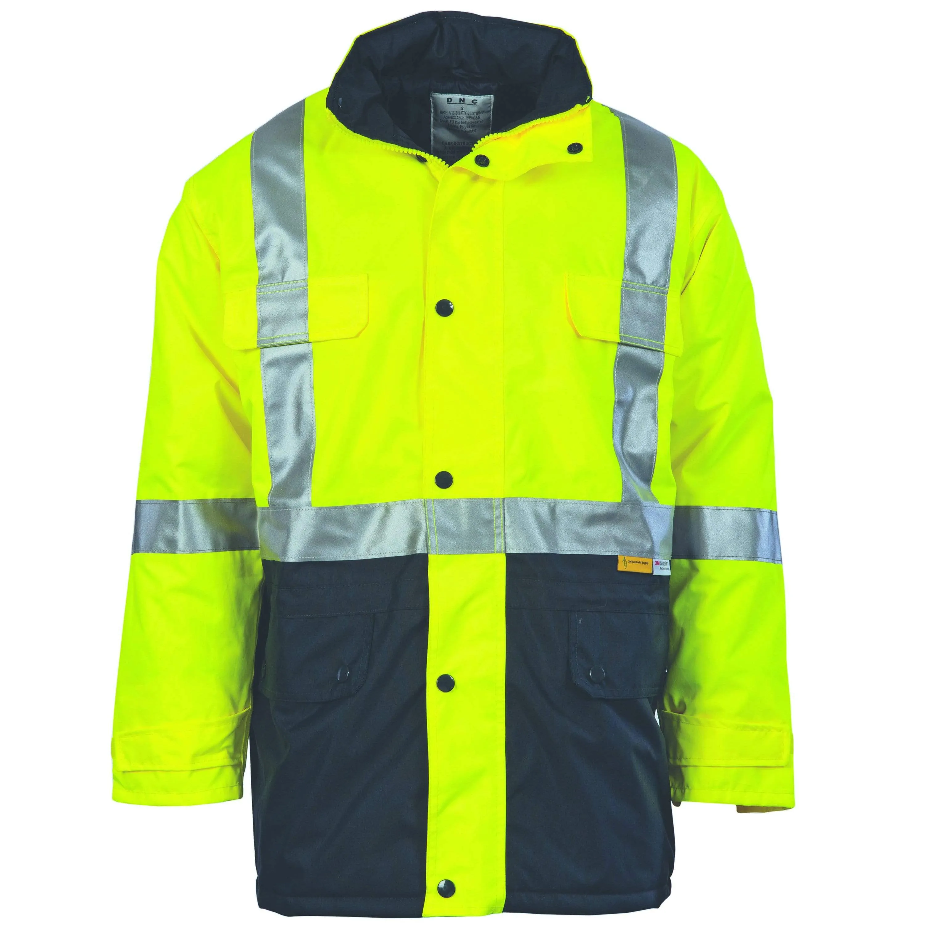 Dnc Workwear Hi-vis Two-tone Quilted Jacket With 3m Reflective Tape - 3863