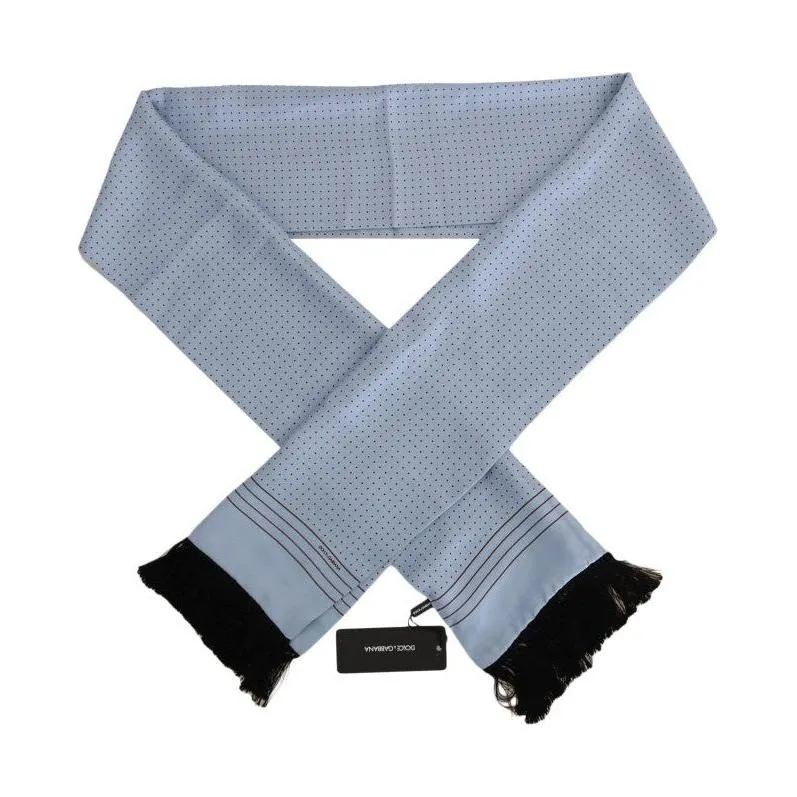 Dolce & Gabbana Elegant Blue Silk Polka Dot Men's Scarf