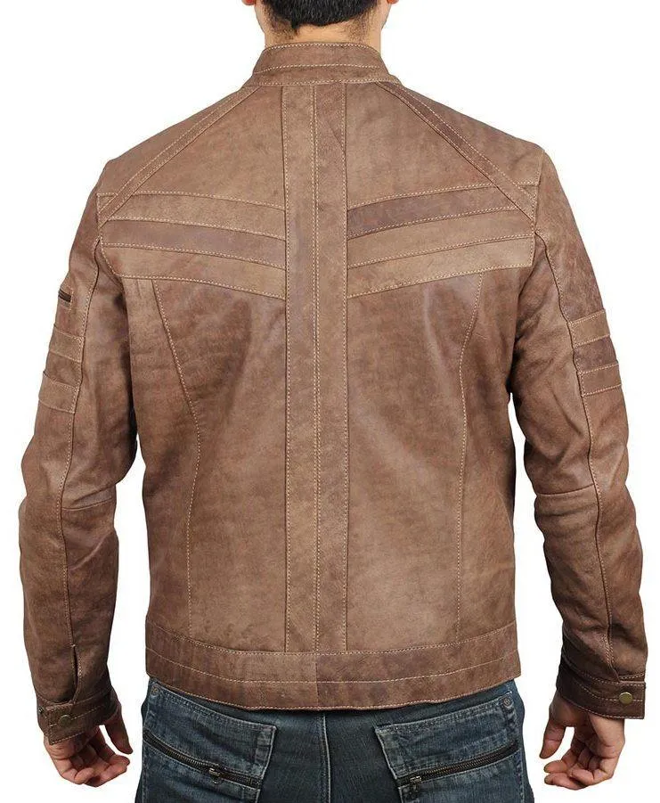 Douglas Men's Classic Brown Leather Jacket