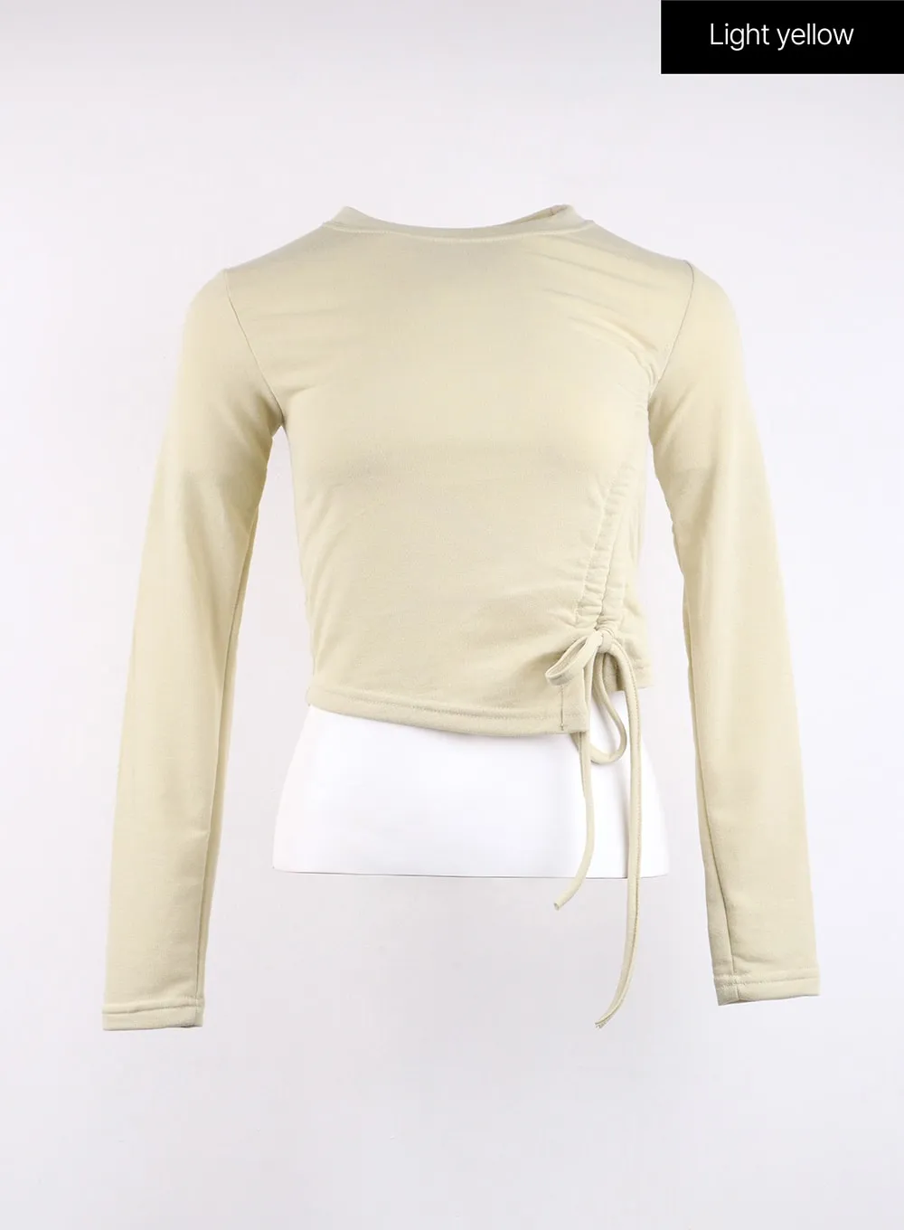 Drawstring Long Sleeve Round Neck Tee CJ419