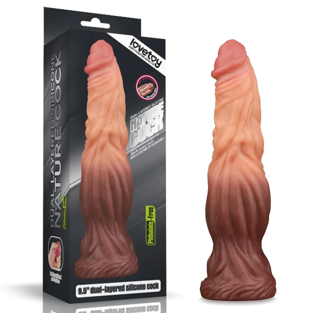 Dual layered Platinum Silicone Cock 9.5in Dildo