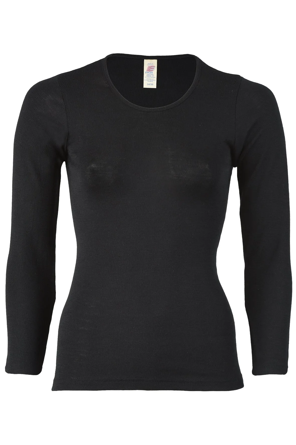 Engel Women Long Sleeve Shirt with Round Neck, Merino Wool/Silk