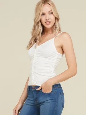 Exposure Cinched Ruffle Cami Top