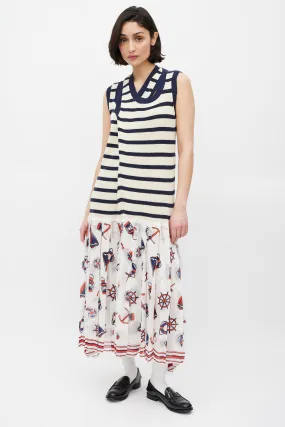 Fall 2010 Multicolour Knit & Nautical Printed Dress