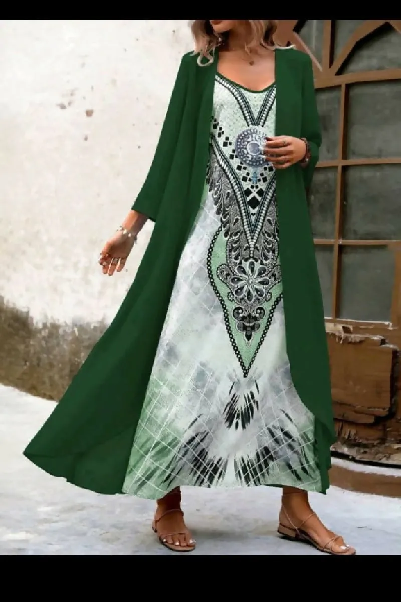 Fashion Beauty Style 7 Boho Style Dress With Cardigan