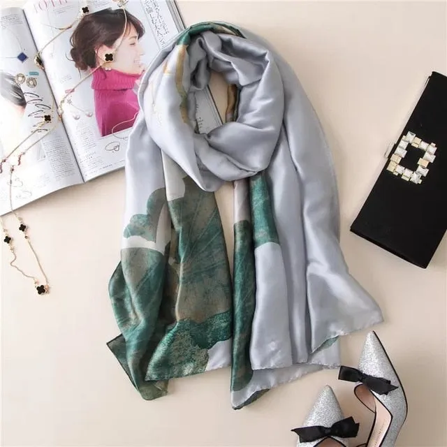 Fashion Silk Scarf Printed Bandana Shawl #LZ121