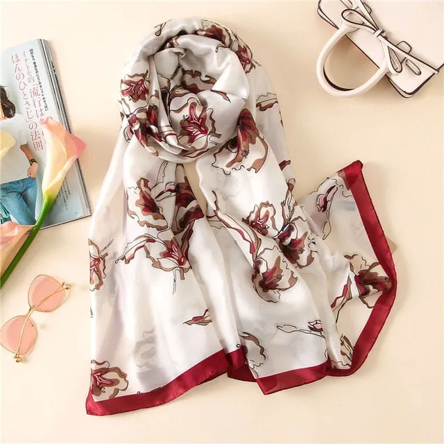 Fashion Silk Scarf Printed Bandana Shawl #LZ121