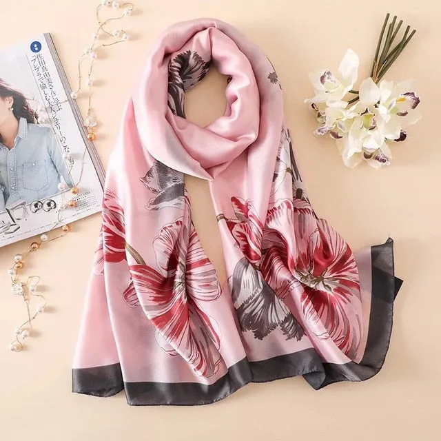 Fashion Silk Scarf Printed Bandana Shawl #LZ121