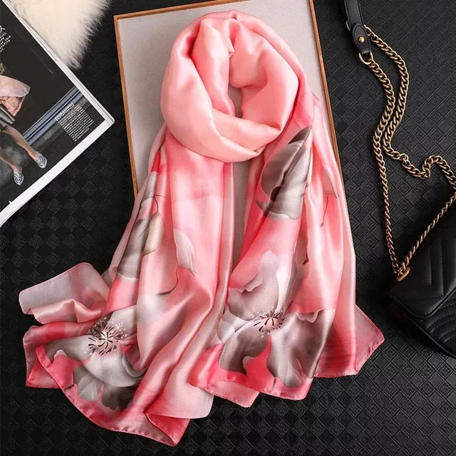 Fashion Silk Scarf Printed Bandana Shawl #LZ121