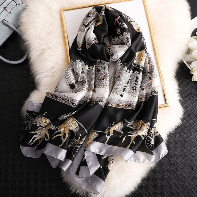 Fashion Silk Scarf Printed Bandana Shawl #LZ121