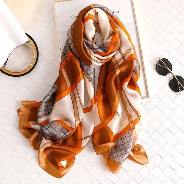 Fashion Silk Scarf Printed Bandana Shawl #LZ121