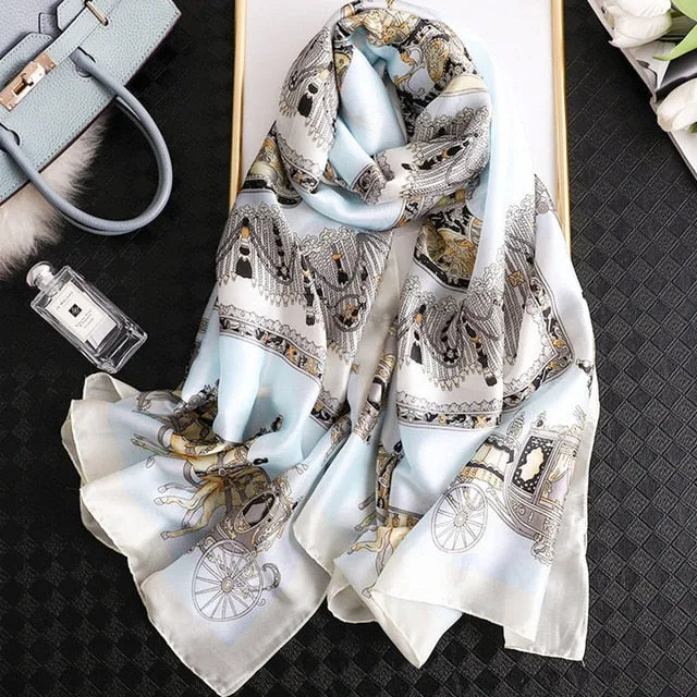 Fashion Silk Scarf Printed Bandana Shawl #LZ121