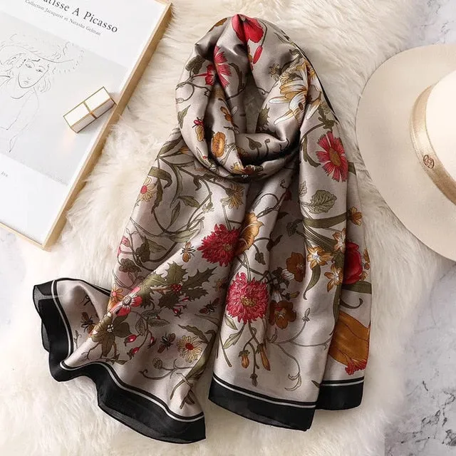 Fashion Silk Scarf Printed Bandana Shawl #LZ121