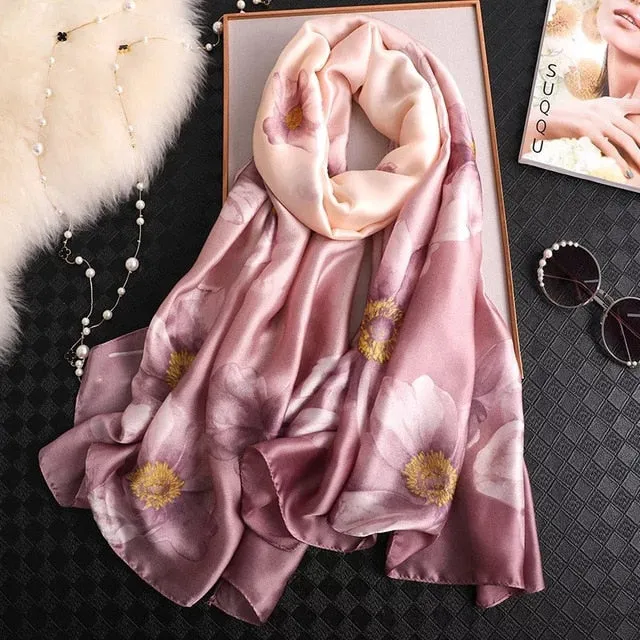 Fashion Silk Scarf Printed Bandana Shawl #LZ121