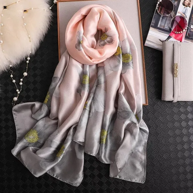 Fashion Silk Scarf Printed Bandana Shawl #LZ121