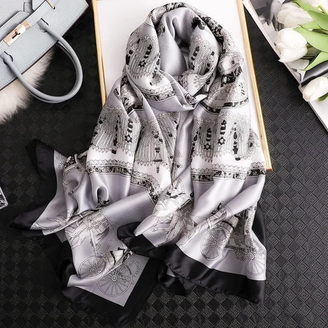 Fashion Silk Scarf Printed Bandana Shawl #LZ121