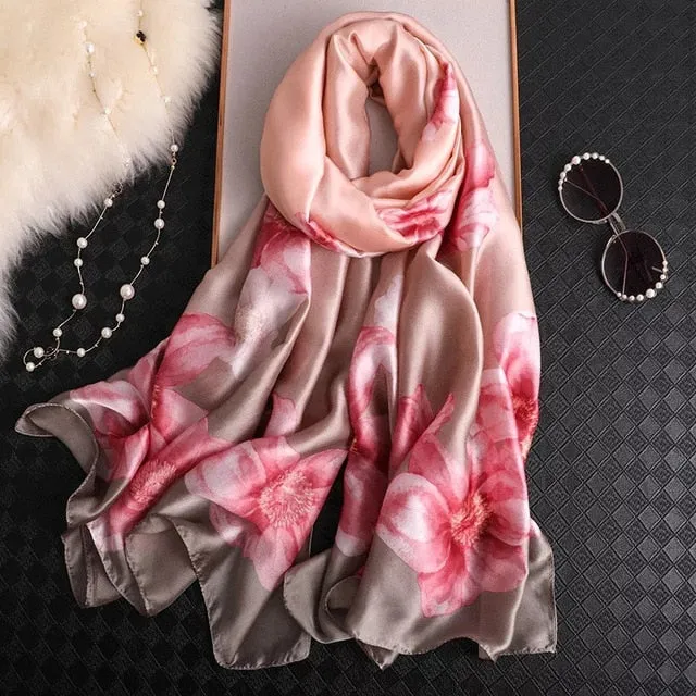 Fashion Silk Scarf Printed Bandana Shawl #LZ121