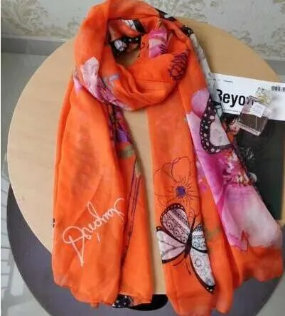 Fashion yellow printed scarf shawl SPAIN scarf