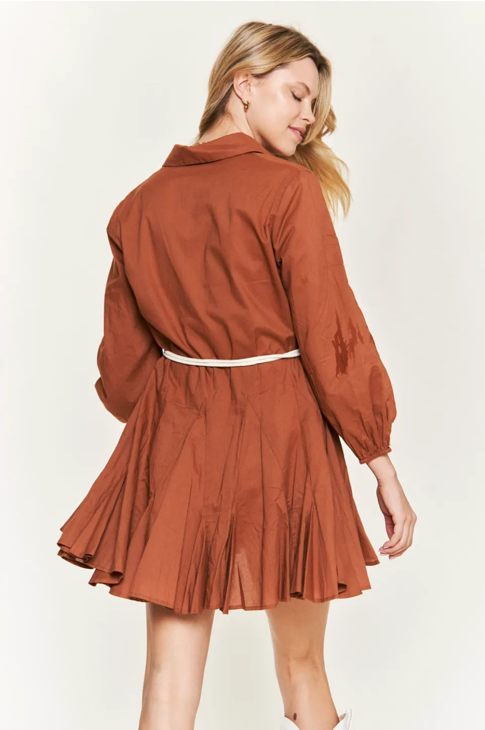 Flare Shirt Dress - Belted