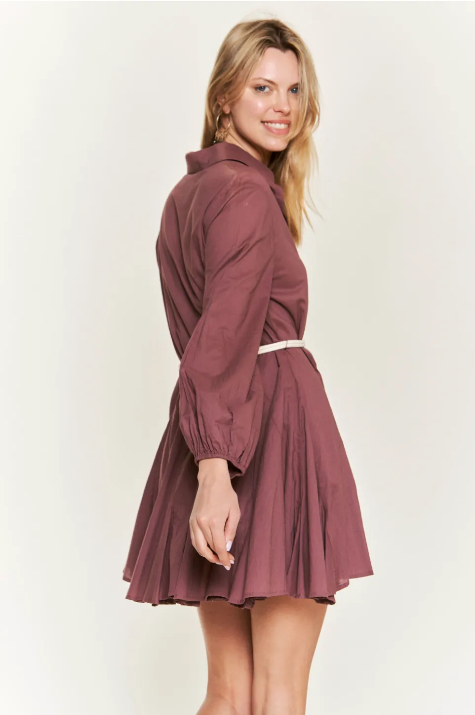 Flare Shirt Dress - Belted