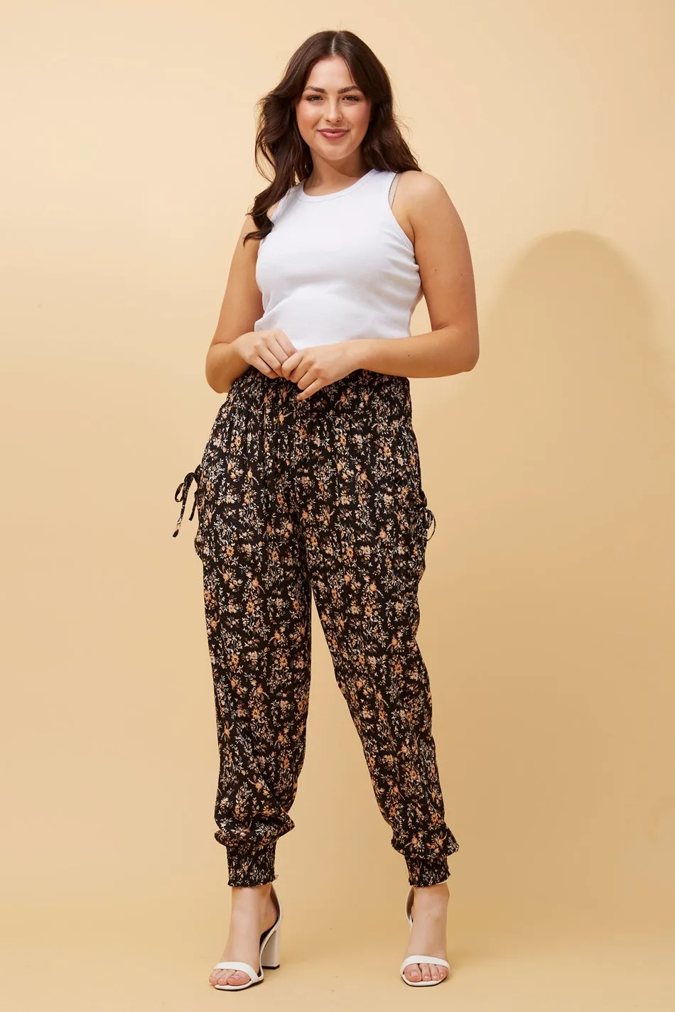 FLORAL PRINT BOHO HAREM PANTS