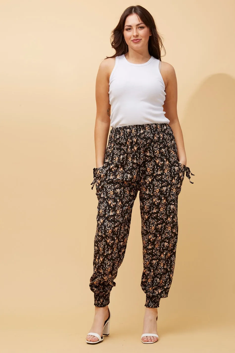 FLORAL PRINT BOHO HAREM PANTS