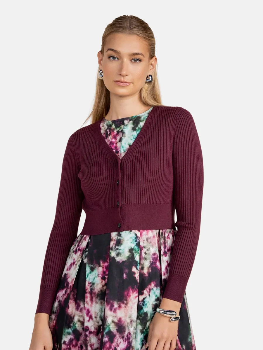 Folie Cardigan in Plum