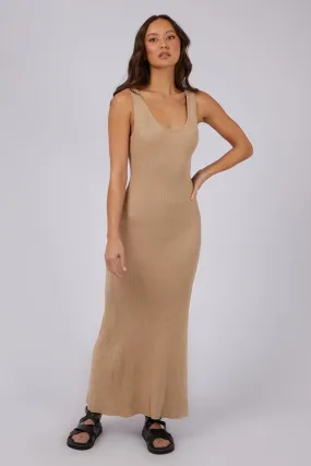 Freya Beige Knit Maxi Dress