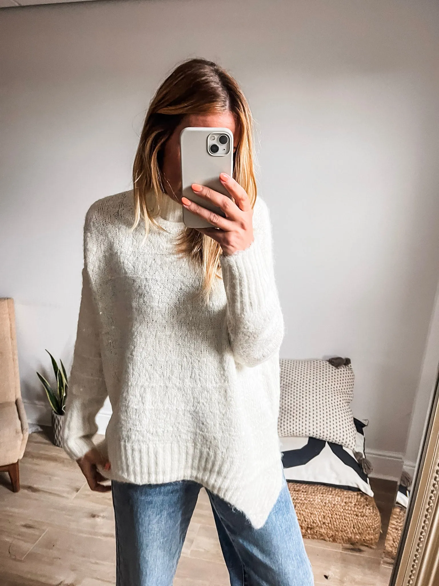 Funnel Neck Sequin Jumper