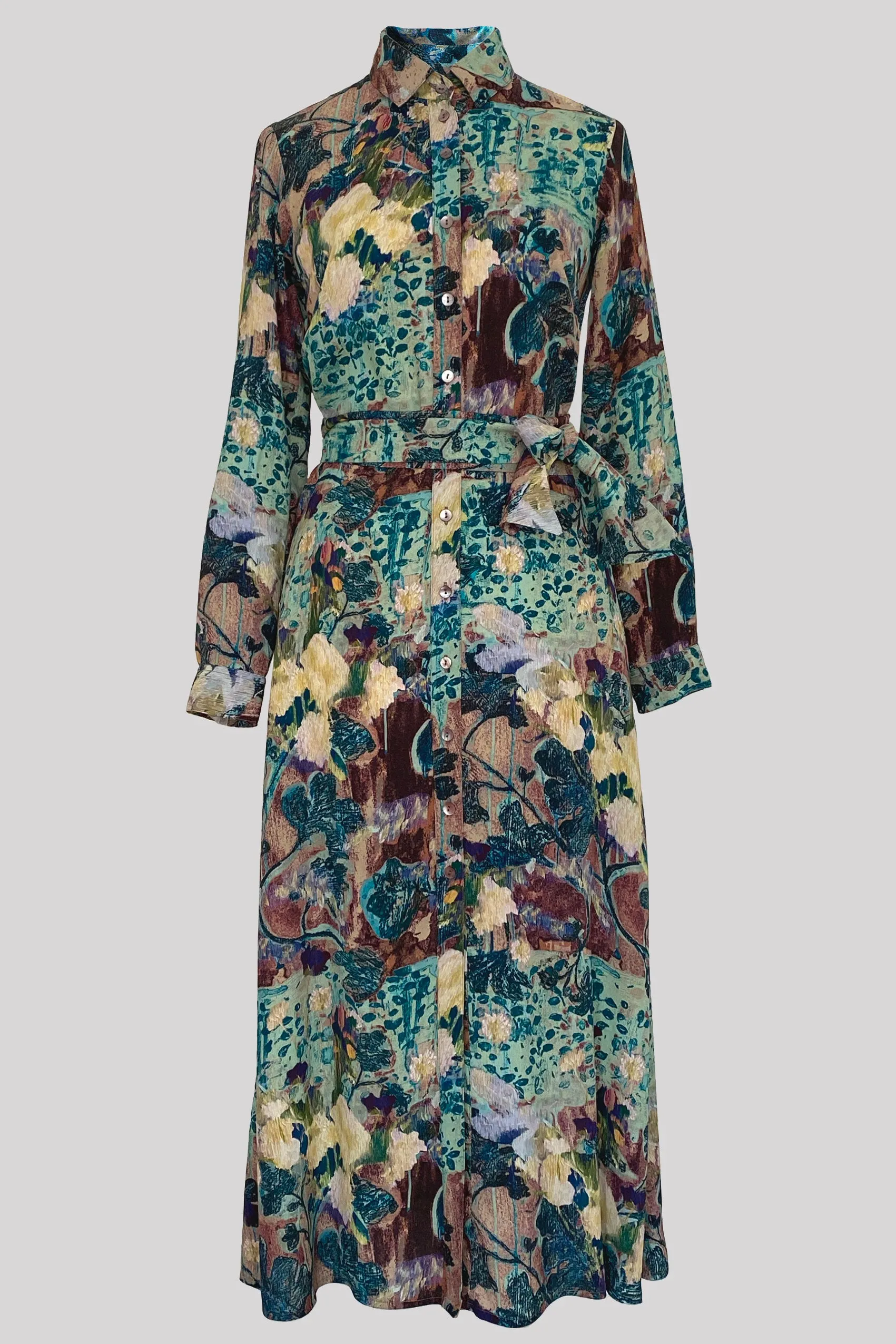 Gaia Forest Glade Maxi Shirt Dress